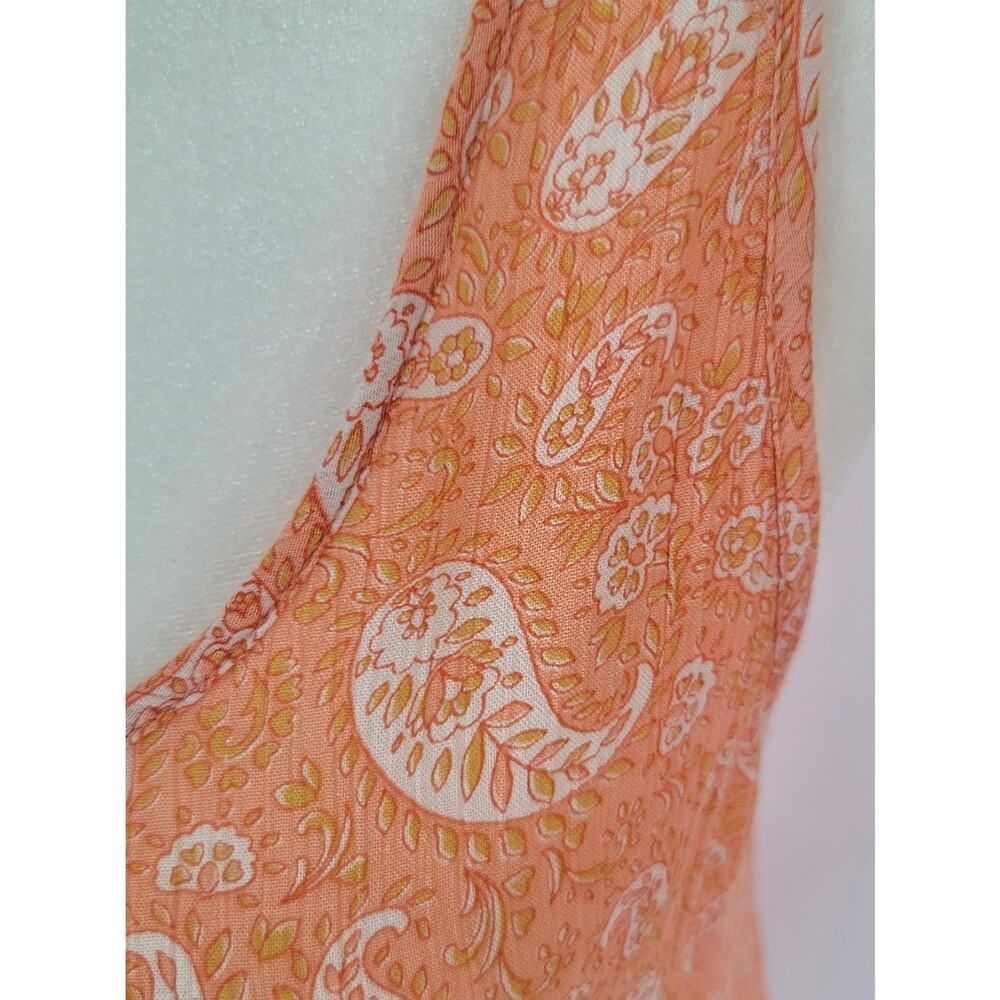 Patrons of Peace Boho Hippie Festival Coral Paisley Ruffle Tank Top Size XS - Picture 9 of 12